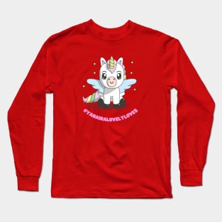 Happy Unicorn by Yahaira Lovely Loves Long Sleeve T-Shirt